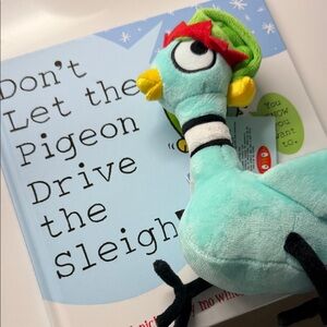 Don’t let the pigeon drive the sleigh hardcover book and OTTO Plush Toy
